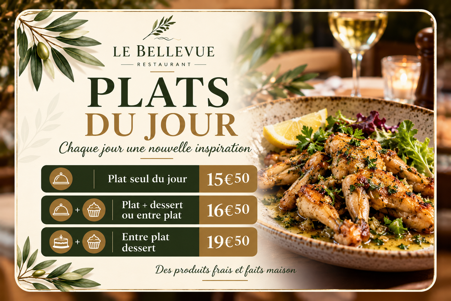 Nos formules du jour
